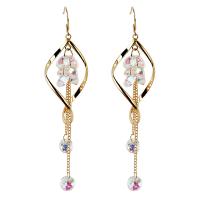 Zinc Alloy Drop Earring with Crystal plated for woman Sold By Pair