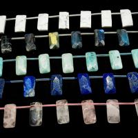 Mixed Gemstone Beads, Rectangle, different materials for choice & faceted, 15x30mm, Hole:Approx 1mm, Approx 12PCs/Strand, Sold By Strand