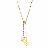 Stainless Steel Jewelry Necklace, with 2inch extender chain, Flower, plated, oval chain & for woman & with rhinestone, more colors for choice, 50mm, Sold Per Approx 17.7 Inch Strand