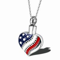 Stainless Steel Jewelry Necklace, Heart, oval chain & for woman & enamel, original color, 19x29mm, Sold Per Approx 19.6 Inch Strand