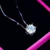 Ожерелья из латуни, Латунь, плакирован серебром, Цепной ящик & Женский & с кубическим цирконием, 9mm, длина:Приблизительно 17.3 дюймовый, 10пряди/Лот, продается Лот