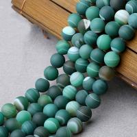 Natural Green Agate Beads & frosted Sold Per Approx 15 Inch Strand