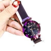 Kolekce hodinek DIMINI® Watch, Nerez, s Sklo, Flat Round, á, hvězdné konstrukce & různé styly pro výběr & pro ženy & vodotěsný & s drahokamu, více barev na výběr, 34x10mm, Délka Cca 8.6 inch, Prodáno By PC
