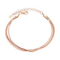 Brass Bracelet & Bangle with 3cm extender chain plated snake chain & for woman nickel lead & cadmium free Sold Per Approx 6.7 Inch Strand