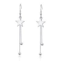 Brass Drop Earring, platinum plated, for woman, white, nickel, lead & cadmium free, 75mm, Sold By Pair