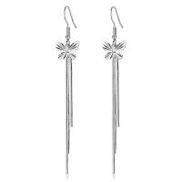 Brass Drop Earring platinum plated for woman nickel lead & cadmium free 85mm Sold By Pair