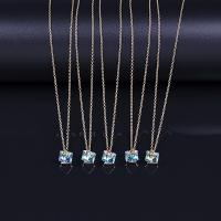Zinek Náhrdelník, s Rakouský Crystal, barva pozlacený, oválný řetězu & pro ženy, 8x14.4mm, Prodáno za Cca 16.5 inch Strand