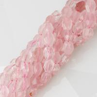Природные Бисер розовый кварц, Мадагаскар Розовый кварц, Комкообразная форма, натуральный, разный размер для выбора & граненый, отверстие:Приблизительно 0.5-1mm, Продан через Приблизительно 16 дюймовый Strand