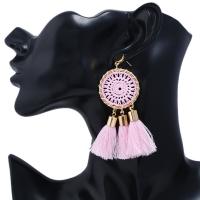 Brass Tassel Earring with Nylon gold color plated for woman nickel lead & cadmium free Sold By Pair