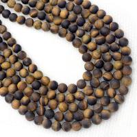 Tigerauge Perlen, rund, verschiedene Größen vorhanden, Bohrung:ca. 1mm, verkauft per ca. 14.5 ZollInch Strang