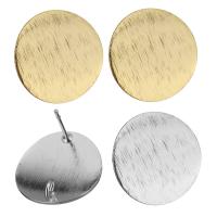 Brass Earring Drop Component Flat Round plated with loop 0.8mm Approx 2mm Sold By Lot