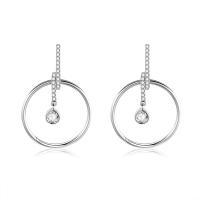 Brass Drop Earring platinum plated for woman & with cubic zirconia & with rhinestone nickel lead & cadmium free Sold By Pair