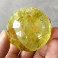 Citrine Craft Decoration, Round, yellow, 30mm, Sold By PC