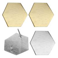 Brass Earring Drop Component Hexagon plated with loop 0.8mm Approx 2mm Sold By Lot