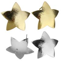 Brass Stud Earring, Star, plated, with loop, more colors for choice, 24x22x13mm, 0.8mm, Hole:Approx 2mm, 100PCs/Lot, Sold By Lot