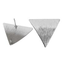 Messing Earring Drop Component, Triangle, platineret, med loop, 22x20x13mm, 0.8mm, Hole:Ca. 2mm, 100pc'er/Lot, Solgt af Lot