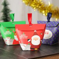 Papper Christmas Gift Box, Jul Design, blandade färger, 120x120x150mm, 50PC/Lot, Säljs av Lot