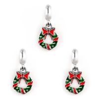 European Style Zinc Alloy Dangle Beads platinum color plated enamel lead & cadmium free Approx 5mm Sold By Bag