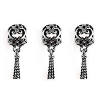 European Style Zinc Alloy Dangle Beads antique silver color plated hollow lead & cadmium free Approx 5mm Sold By Bag