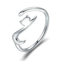 Sterling Sølv Smykker fingerring, 925 Sterling Sølv, sølvfarvet forgyldt, justerbar & for kvinde, Størrelse:8, Solgt af PC