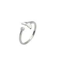Solidny srebrny pierścień, 925 Srebro, Platerowane w kolorze srebra, dla kobiety & z kamieniem, rozmiar:7, sprzedane przez PC