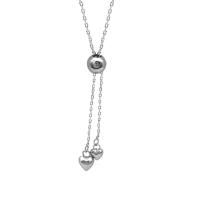 Sterling Silber Halsketten, 925er Sterling Silber, Herz, silberfarben plattiert, Oval-Kette & für Frau, 4mm, 5mm, verkauft per ca. 18.8 ZollInch Strang
