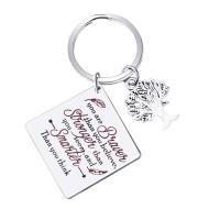 316L Stainless Steel Key Chain, Tree, antique silver color plated, 28x28x2mm, Sold By Strand