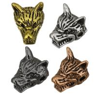 Brass Jewelry Beads, Wolf, plated, more colors for choice, 10x13x10mm, Hole:Approx 2mm, 100PCs/Lot, Sold By Lot