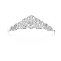 Bridal Tiaras, Tibetan Style, Crown, silver color plated, with rhinestone, white, lead & cadmium free, 147x42mm, Sold By PC