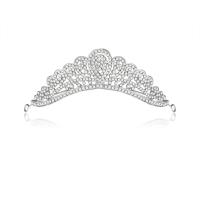 Bridal Tiaras, Tibetan Style, Crown, silver color plated, with rhinestone, white, lead & cadmium free, 156x32mm, Sold By PC