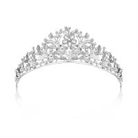 Bridal Tiaras, Tibetan Style, Crown, silver color plated, with rhinestone, white, lead & cadmium free, 170x62mm, Sold By PC