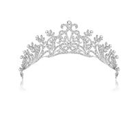 Bridal Tiaras, Tibetan Style, Crown, silver color plated, with rhinestone, white, lead & cadmium free, 155x56mm, Sold By PC