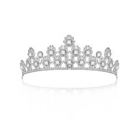 Bridal Tiaras, Tibetan Style, Crown, silver color plated, with rhinestone, white, lead & cadmium free, 145x52mm, Sold By PC