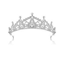 Bridal Tiaras, Tibetan Style, Crown, silver color plated, with rhinestone, white, lead & cadmium free, 153x53mm, Sold By PC