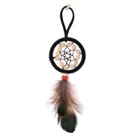 Tibetan Style Key Chain, with Feather & Wood, Dream Catcher, 150mm, Sold By Strand