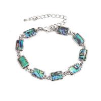 Brass Bracelet with Abalone Shell with 5cm extender chain plated & for woman nickel lead & cadmium free Sold Per Approx 7.5 Inch Strand