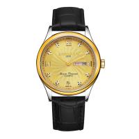 Kingnuos® Jewelry Watch Glass with Leather & Zinc Alloy Chinese watch movement Life water resistant & for man plated 39mm Approx 9 Inch  Sold By PC