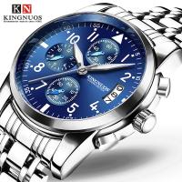 Kingnuos® Smykker Watch, Glas, med Stainless Steel & Zinc Alloy, forgyldt, Livsbestandig & for mennesket & luminated, flere farver til valg, 40x9mm, Længde Ca. 9 inch, Solgt af PC