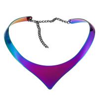Iron Collar with 2.12inch extender chain for woman multi-colored nickel lead & cadmium free 35mm Inner Approx 33mm Sold By PC