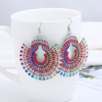 Stainless Steel Drop Earring for woman & hollow multi-colored 55mm Sold By Pair