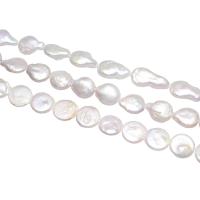 Barock kultivierten Süßwassersee Perlen, Natürliche kultivierte Süßwasserperlen, natürlich, verschiedene Stile für Wahl, weiß, 11-12mm, Bohrung:ca. 0.8mm, verkauft von Strang