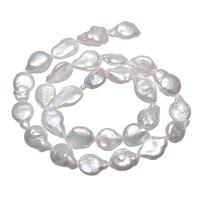 Cultured Baroque Freshwater Pearl Beads, Nuggets, natural, white, 10x14mm, Hole:Approx 0.8mm, Sold Per Approx 15 Inch Strand