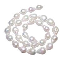 Barock kultivierten Süßwassersee Perlen, Natürliche kultivierte Süßwasserperlen, Klumpen, natürlich, weiß, 9-11mm, Bohrung:ca. 0.8mm, verkauft per ca. 15.5 ZollInch Strang