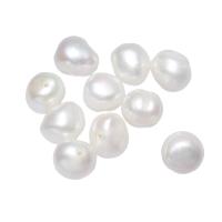 Natural Freshwater Pearl Loose Beads, Potato, white, 9-10mm, Hole:Approx 0.8mm, 10PCs/Bag, Sold By Bag