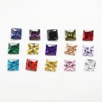 Cubic Zirconia Cabochons, Square, different size for choice & rivoli back, mixed colors, Grade AAAAA, 15PCs/Bag, Sold By Bag