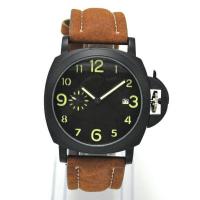 Unisex Wrist Watch Faux Leather with zinc alloy dial & Glass Chinese watch movement Approx 8 Inch  Sold By PC