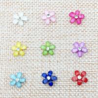 Resin Cell Phone DIY Kit, Flower, injection moulding, with rhinestone, more colors for choice, nickel, lead & cadmium free, 10x10mm, 10PCs/Lot, Sold By Lot