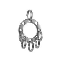 Manganese Steel Key Clasp with Zinc Alloy Donut use for DIY cell/Key chain/Headdress/brooch & Unisex silver color 22*13.5mm Sold By PC