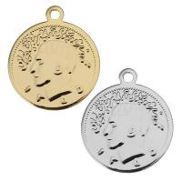 Brass Jewelry Pendants Flat Round plated Approx 2mm Sold By Lot