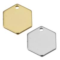 Brass Jewelry Pendants, Hexagon, plated, more colors for choice, 10x12x1mm, Hole:Approx 1mm, 50PCs/Lot, Sold By Lot